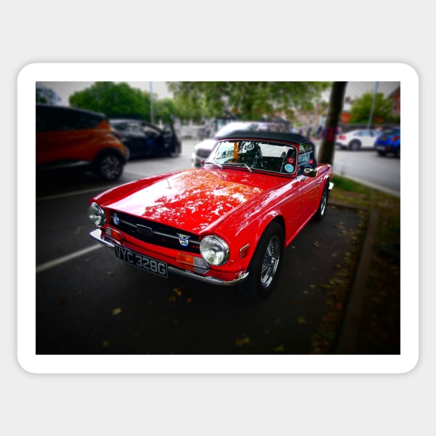 Triumph TR6 Sportscar. Vintage British musclecar Sticker by JonDelorme